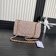 Chanel Medium Flap Bag Tweed Light Yellow 25cm - 6