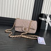 Chanel Flap Bag Tweed Light Yellow 20cm - 1