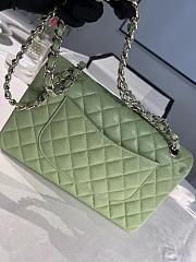 Chanel Medium Flap Bag Light Green Caviar Silver 25cm - 3