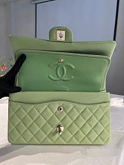 Chanel Medium Flap Bag Light Green Caviar Silver 25cm - 2