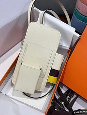 Hermes Phone Case Crossbody Bag Epsom White 3.5W x 6.5H x 1D - 4