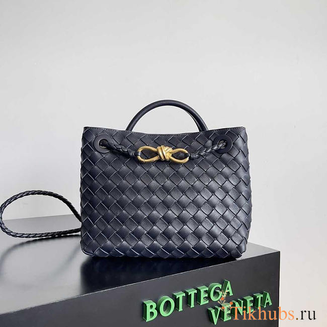 Bottega Veneta Small Andiamo Dark Blue Bag 25x22x10.5cm - 1