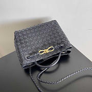 Bottega Veneta Small Andiamo Dark Blue Bag 25x22x10.5cm - 3