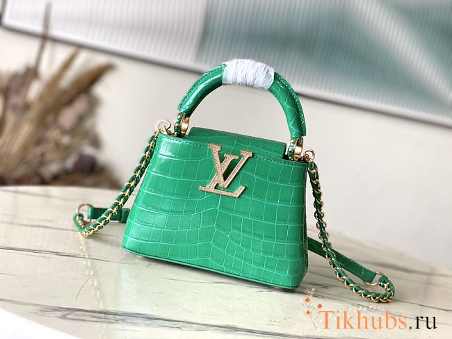 Louis Vuitton Mini Capucines Green Crocodile 21cm - 1