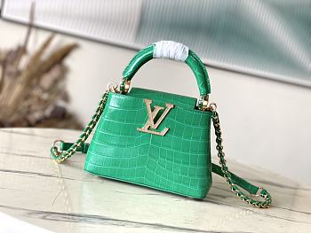 Louis Vuitton Mini Capucines Green Crocodile 21cm