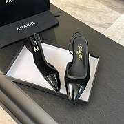 Chanel Slingback Black Suede Lambskin Flat - 5