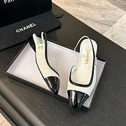 Chanel Slingback White Suede Lambskin Flat - 2