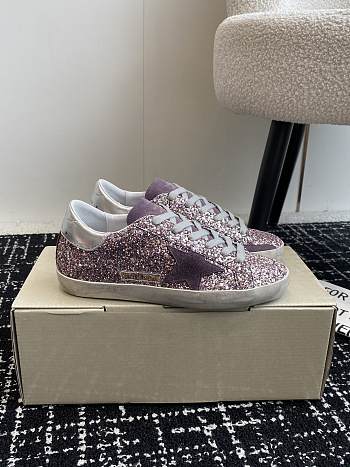 Golden Goose Purple Super-star Glittered Sneakers