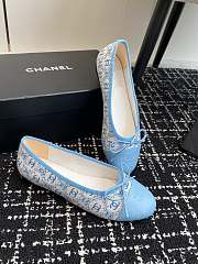 Chanel White Blue Ballerina Flat - 4