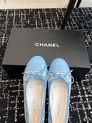 Chanel White Blue Ballerina Flat - 3