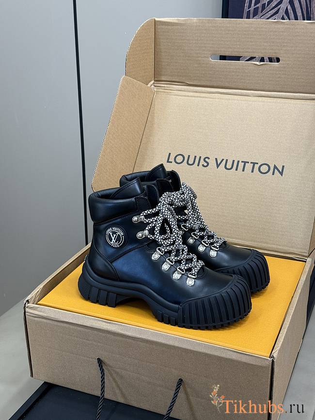 Louis Vuitton LV Ruby Flat Military Boots Black - 1