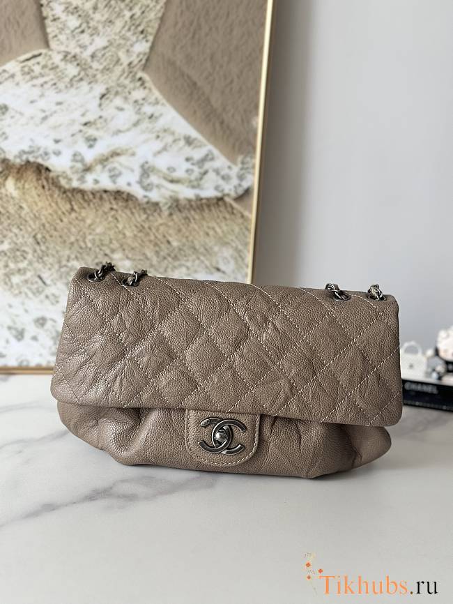 Chanel Vintage Flap Bag Brown Caviar silver 30x18x4cm - 1