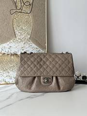 Chanel Large Vintage Flap Bag Brown Caviar silver 40x30cm - 1