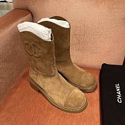 Chanel Suede Brown Boots - 1