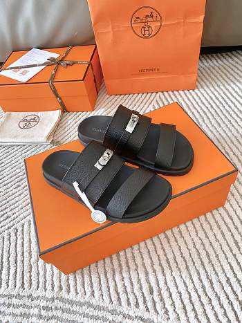 Hermes Jackson Sandal Black Silver