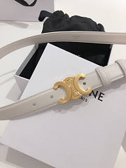 Celine Triomphe Belt In Smooth Calfskin White 2.5cm - 5