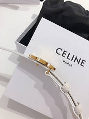 Celine Triomphe Belt In Smooth Calfskin White 2.5cm - 3