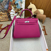 Hermes Kelly 25 Togo Fushia Silver 25cm - 1