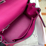 Hermes Kelly 25 Togo Fushia Silver 25cm - 3