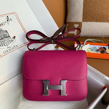 Hermes Constance Bag Fushia Silver Epsom 19cm