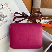 Hermes Constance Bag Fushia Silver Epsom 19cm - 5