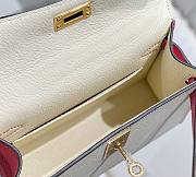 Hermes Mini Kelly White Pink Epsom Gold 19cm - 3