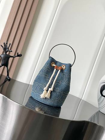 Celine Bucket Bag Denim Blue 19x15x15cm