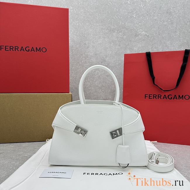 Ferragamo Hug Tote Bag White 31.5x19x22cm - 1