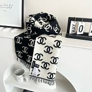 Chanel Scarf Black White 35x180cm - 4