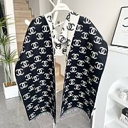 Chanel Scarf Black White 35x180cm - 2