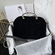 Chanel Clutch With Strap Black Bag Velvet 28.5x20.5x7cm - 3