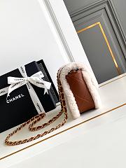 Chanel Mini Flap bag Fleece Gold Beige Brown 18x12x6cm - 5