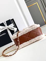 Chanel Mini Flap bag Fleece Gold Beige Brown 18x12x6cm - 4