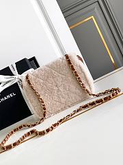 Chanel Mini Flap bag Fleece Gold Beige Brown 18x12x6cm - 2