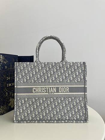 Dior Large Book Tote Grey Oblique Bag 42x35x18cm