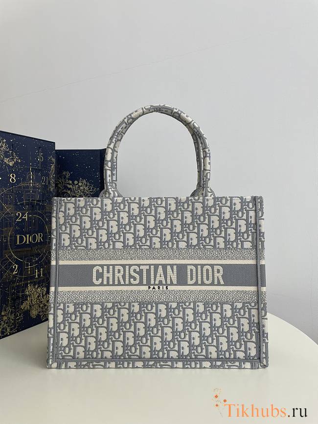 Dior Medium Book Tote Grey Oblique Bag 36x18x28cm - 1