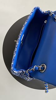 Chanel Mini Flap Bag Blue Tweed 20cm - 6