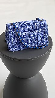 Chanel Mini Flap Bag Blue Tweed 20cm - 5