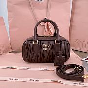 Miu Miu Arcadie Nappa Leather Brown 22x10.5x7.5cm - 1