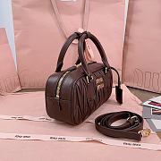 Miu Miu Arcadie Nappa Leather Brown 22x10.5x7.5cm - 5