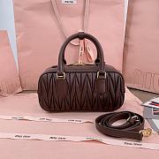 Miu Miu Arcadie Nappa Leather Brown 22x10.5x7.5cm - 3