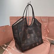 Miu Miu Ivy Leather Tote Bag Brown 38x38x18cm - 5