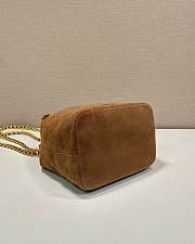 Prada Chain Shoulder Bag Brown Suede 25x26.5x15.5cm - 6