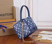 Louis Vuitton LV Square Bag Blue Denim 16x16x16cm - 1