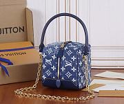 Louis Vuitton LV Square Bag Blue Denim 16x16x16cm - 5