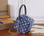 Louis Vuitton LV Square Bag Blue Denim 16x16x16cm - 4