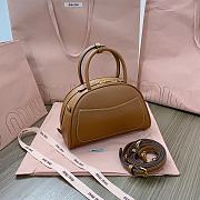 Miu Miu Leather Brown Top Handle Bag 24x15.5x11cm - 5