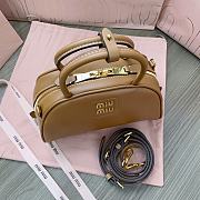 Miu Miu Leather Brown Top Handle Bag 24x15.5x11cm - 4