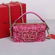 Valentino Garavani Small Pink Locò Shoulder Bag 19x10.5x5cm - 1