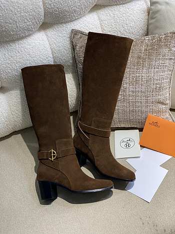 Hermes Brown Suede Long Boots